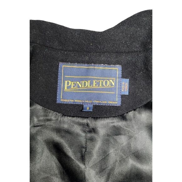 Vintage Pendleton Coat Trench Wool Cashmere Black Full Zip Mid-length Women’s 8 - Picture 6 of 10